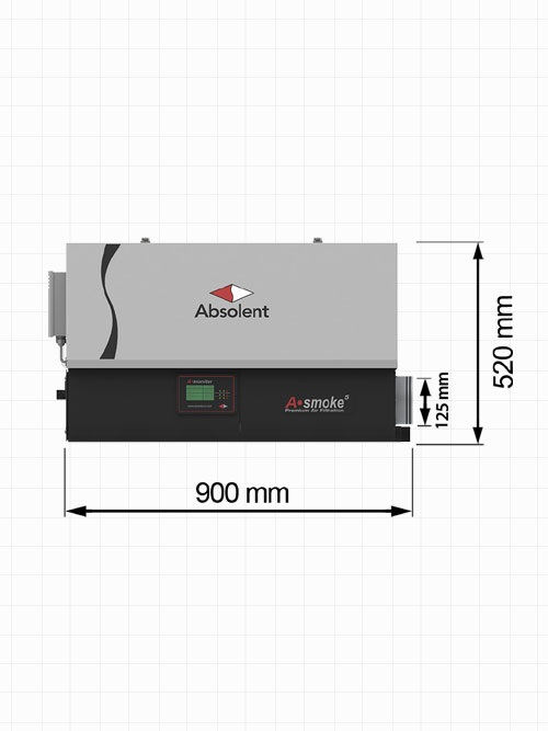 Filtr dymu olejowego A•smoke5 - rzut z przodu